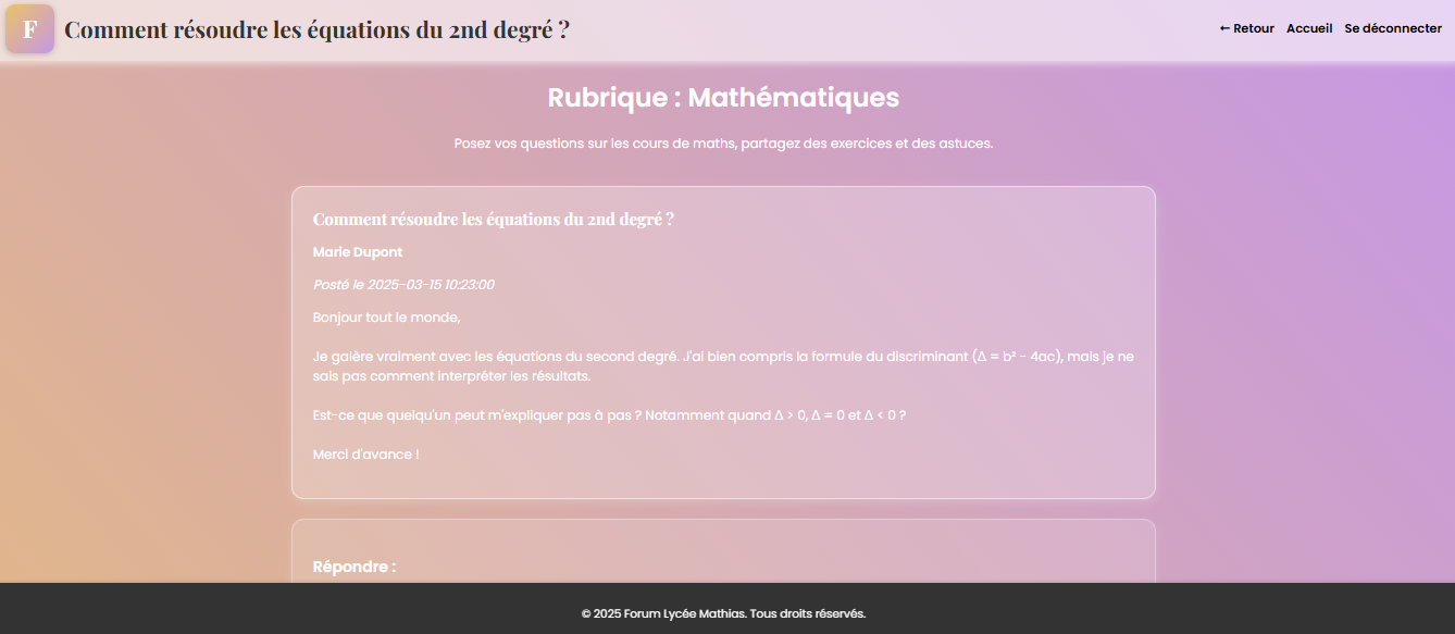 Liste des articles / discussions