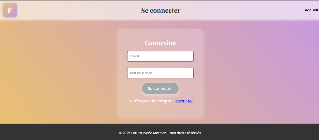 Page de connexion
